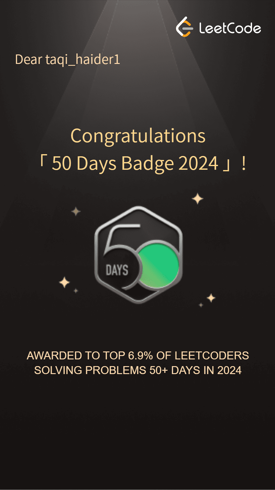 50 Days Badge 2024